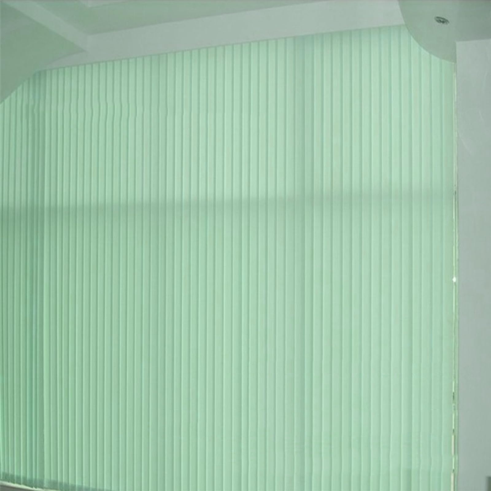 Lamellenvorhang Verdunkelungsjalousie,Raumverdunkelnd Komplettset Vertikaljalousie,in 7 Farben und vielen Grössen,98mm Lamellen,Schiebevorhang,Breite×Höhe (200cm x 220cm,Light Green)