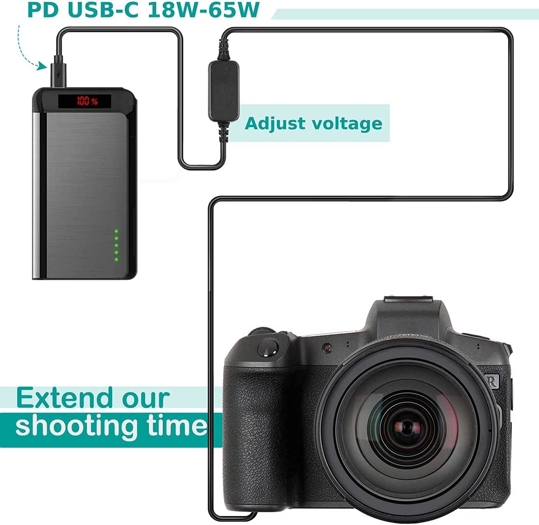 ACK-E10 Cavo USB Type-C LP-E10 Batteria Fittizia DR-E10 Kit Adattatore PD per Fotocamera Canon 1100D 1500D 1300D 3000D Kiss X50 70X 80X Rebel T3 T5 T6