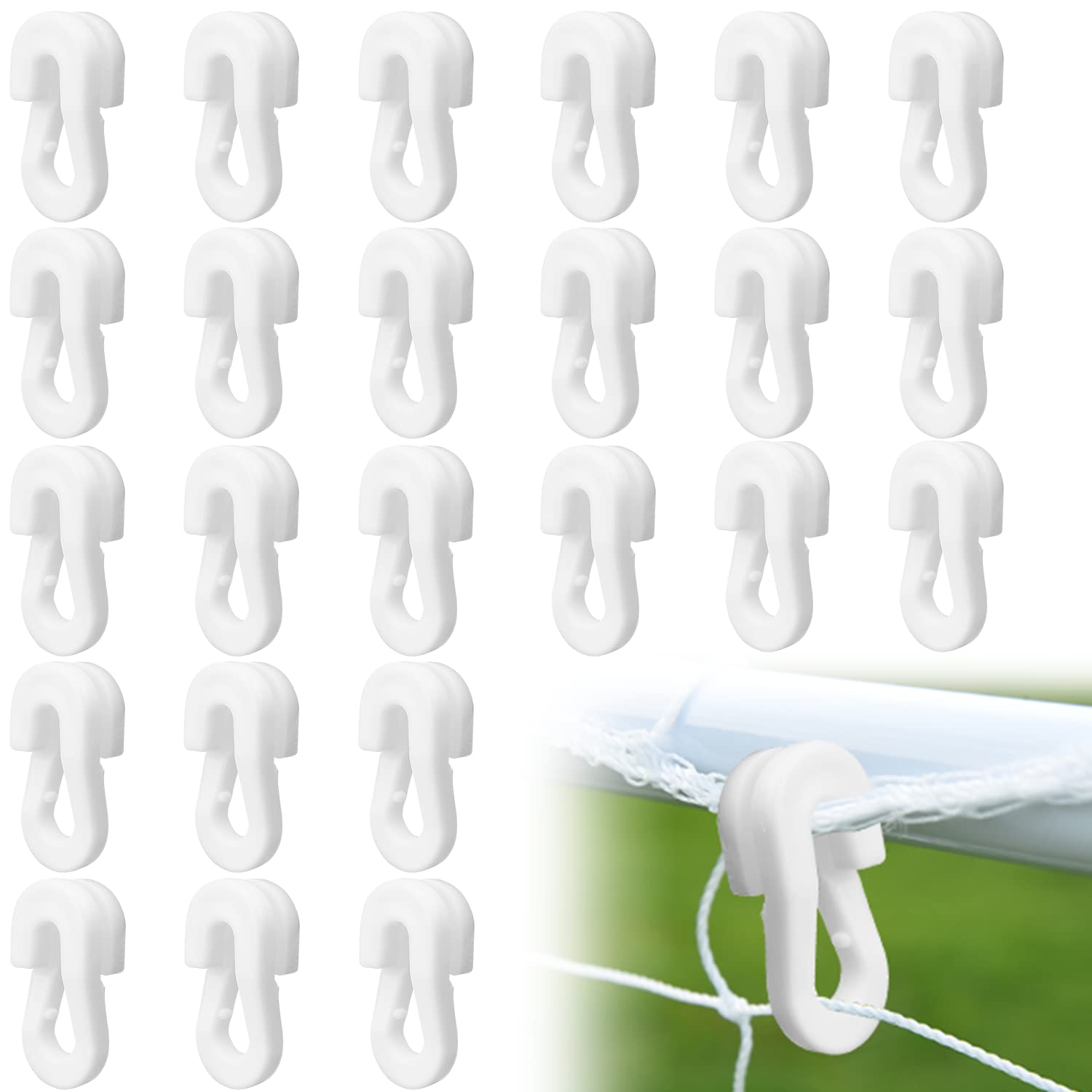 CPJJ Lot De 30 Clips Pour Filet De Football – Plastique Résistant, Compatibles Buts Standard, Cricket, Tennis, Golf, Blancs