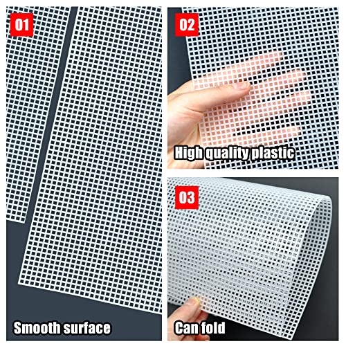 LYLIDIA 6PCS Plastic Canvas Sheets 6 Count Mesh for DIY Crafts White Needlepoint Canvas for Embroidery Crafting, Knit - Image 3