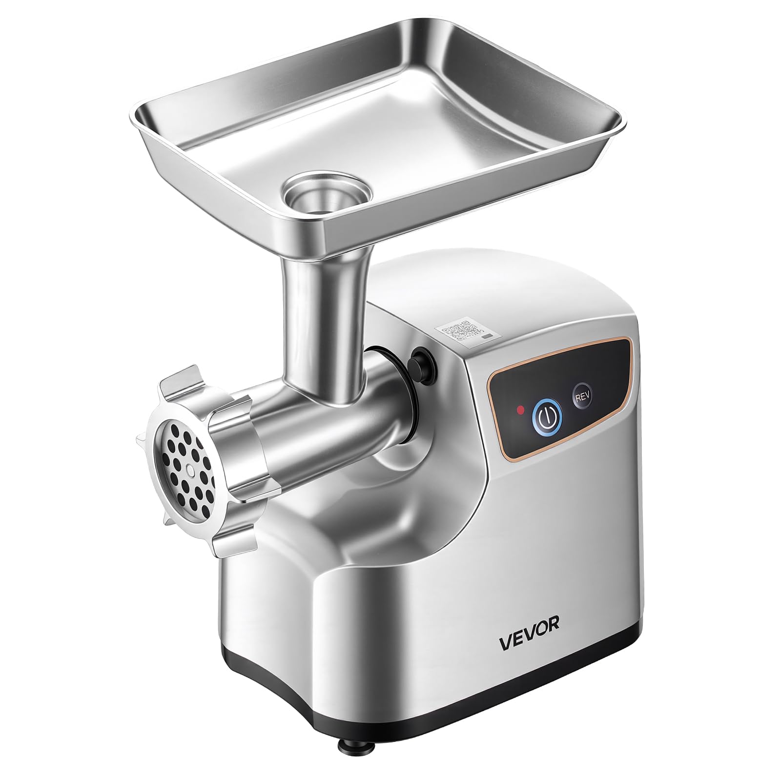 VEVOR Tritacarne Elettrica 700 W da Cucina in Acciaio Inox, Tritacarne Capacità 2,3 kg/min con 3 Dischi 3 Tubi per Salsicce Salami Carne con Piedini Antiscivolo, Cucina Commerciale Ristorante Hotel