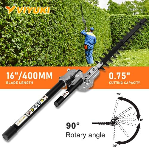 VIYUKI 16 in. Articulating Hedge Trimmer Attachment Universal for Compatible Troy-Bilt, Remington, Craftsman, Yard Machines, Yardman, Snapper, Bolens, Murray, Ryobi, Greenworks, Kobalt - Thumbnail 4