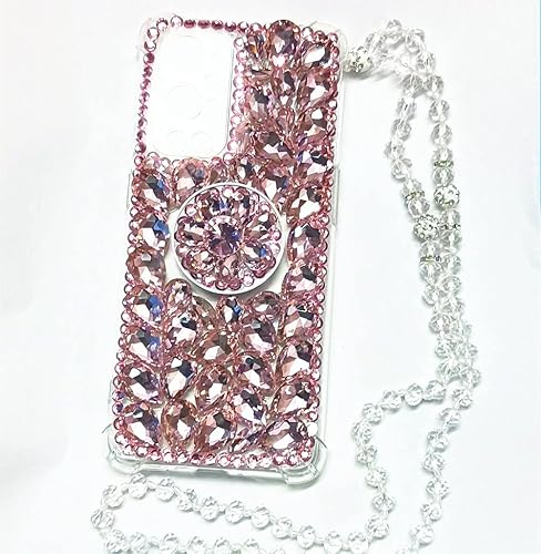 Miniatura 2 de Funda con función atril para Samsung Galaxy A71 5G, hecha a mano en 3D, con diamantes brillantes y brillantes, para Samsung Galaxy A71 5G 2020 (rosa)