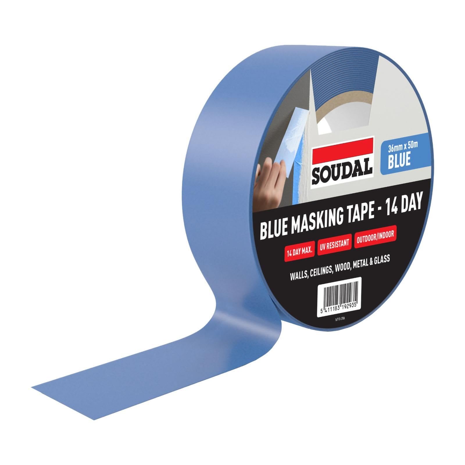 Soudal Blue 14-Day Masking Tape (3 Pack) - 36mm
