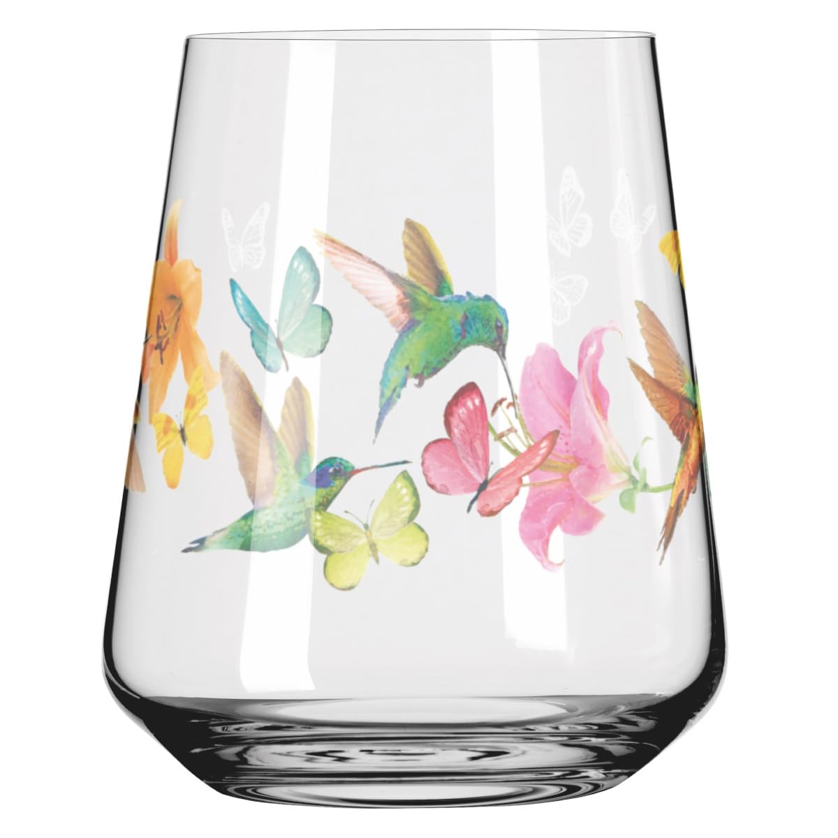 Ritzenhoff Bunt 2842002 Universal Glass Set Of 2 500 Ml Summer Rausch Allround Drinking Glass With Bird Motif Colourful Made In Germany