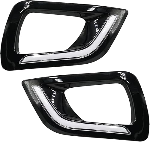 PicuBe Funda con señal de giro amarillo, compatible con Nissan Navara NP300 2015 2016 2017 2018 2019 luz diurna luz antiniebla (color blanco y