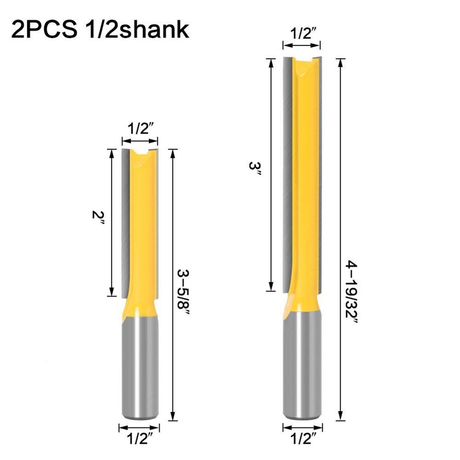 Zkenyao-Router Bit Straight/Dado Router Bit 1/2