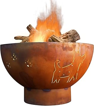 Firepit Art Funky Dog Outdoor Fire Pit Bowl FD 36" Diameter