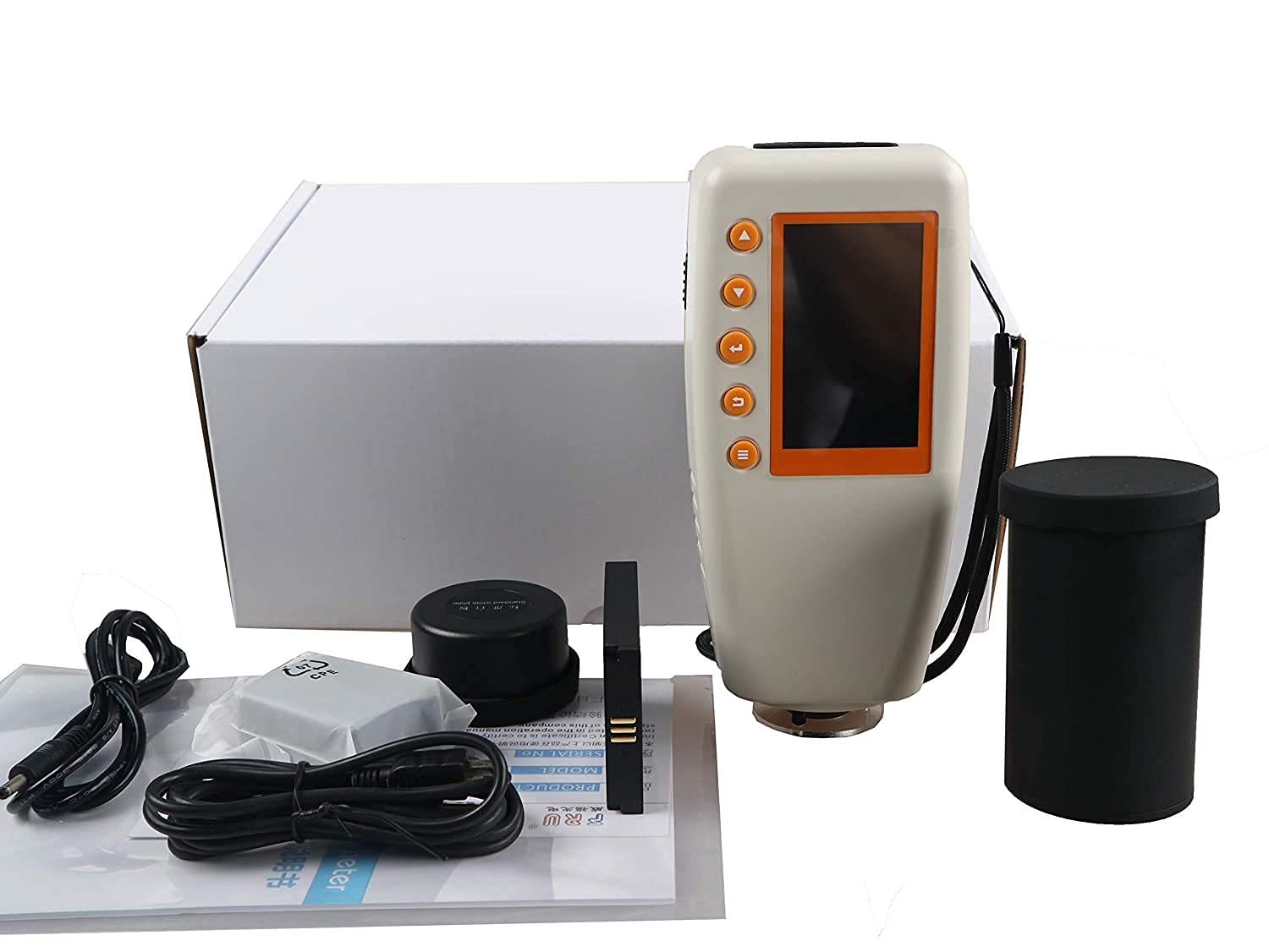 Switchable Aperature 4mm and 8mm Spectrophotometer Colorimeter Color Difference Tester Meter Built-in 19 Light Source 13 Color Space 11 Color Differenc Formula Etc for Flat Powder Liquid Measure