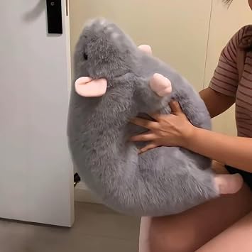 Chonky Rat Plushie Cute Simulation Jumbo Rat Plush Pillow Soft Stuffed Animal Lifelike Rat Stuffed Animal Model Doll for Birthday Christmas Decoration and Doll Gift (Brown)