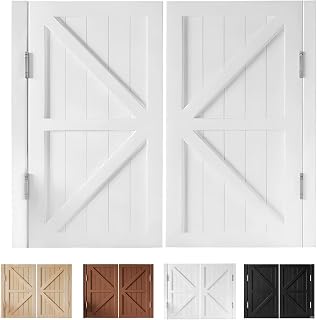Cafe Saloon Doors Swinging Doors Sturdy Cafe Swing Doors 24/26/28/30/32/34/36/38/40/42/44/46/48/50/60in Wide Saloon Cafe Door Bar Kitchen Entrance Partition Half Door 180° Open(White,W27 xH32)