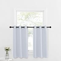 Vista 244 de NICETOWN - Cortinas opacas graduadas para ventanas pequeñas del baño, cortinas de privacidad de 30 pulgadas de largo para mini lavandería y cocina