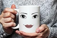 Vista 5 de Fonhark Funny Gamer Mug Set - MAN & WOMAN Face Mugs, Birthday Gift, 11 Oz White Novelty Coffee Cup (Pack of 2)