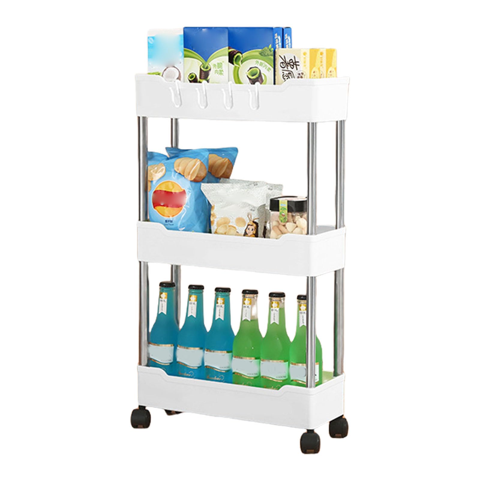 GMBYLBY Narrow Rolling Storage Cart Mobile Bathroom Kitchen Organizers Multi Layer Shelving Unit For Delicate Living Spaces Multilayer Bathroom Storage Cart