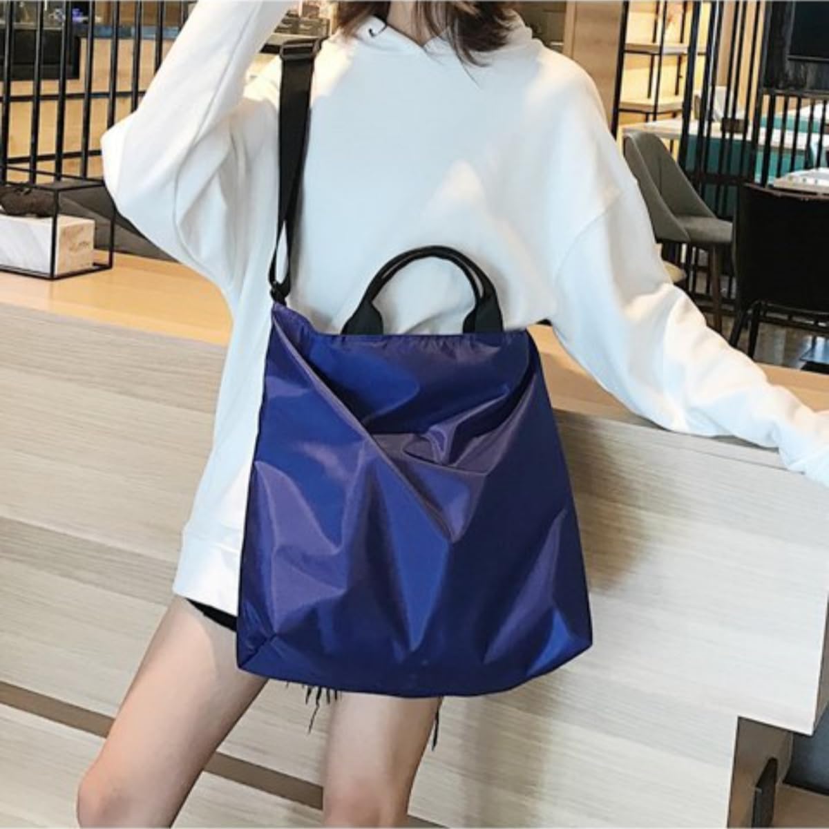 MILLEVIBE Y2K Crossbody Bag Large Capacity Lightweight Tote Bag Waterproof Shoulder Bag Women's Fashion Travel Handbag (blue)