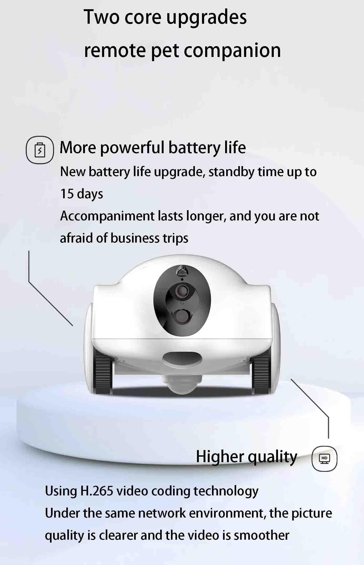 Cámara interactiva para mascotas con dispensador de golosinas 1080P HD Pan Tilt Cámara para perros controlada por aplicación monitoreo remoto dispensación automática de golosinas cámara para mascotas