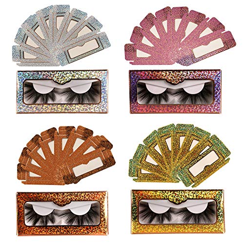 False Eyelashes Storage Box Packing Empty Lashes Cases Glitter Eyelashes Storage Box for 8~26mm Lashes 32 Pieces