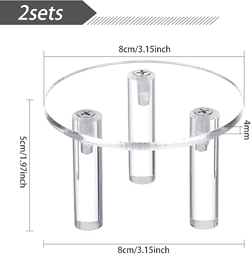 Miniatura 2 de FINGERINSPIRE 2 juegos de acrílico transparente para exhibición de joyas, base redonda, organizador de joyas, pedestales, figuras, modelos, soportes