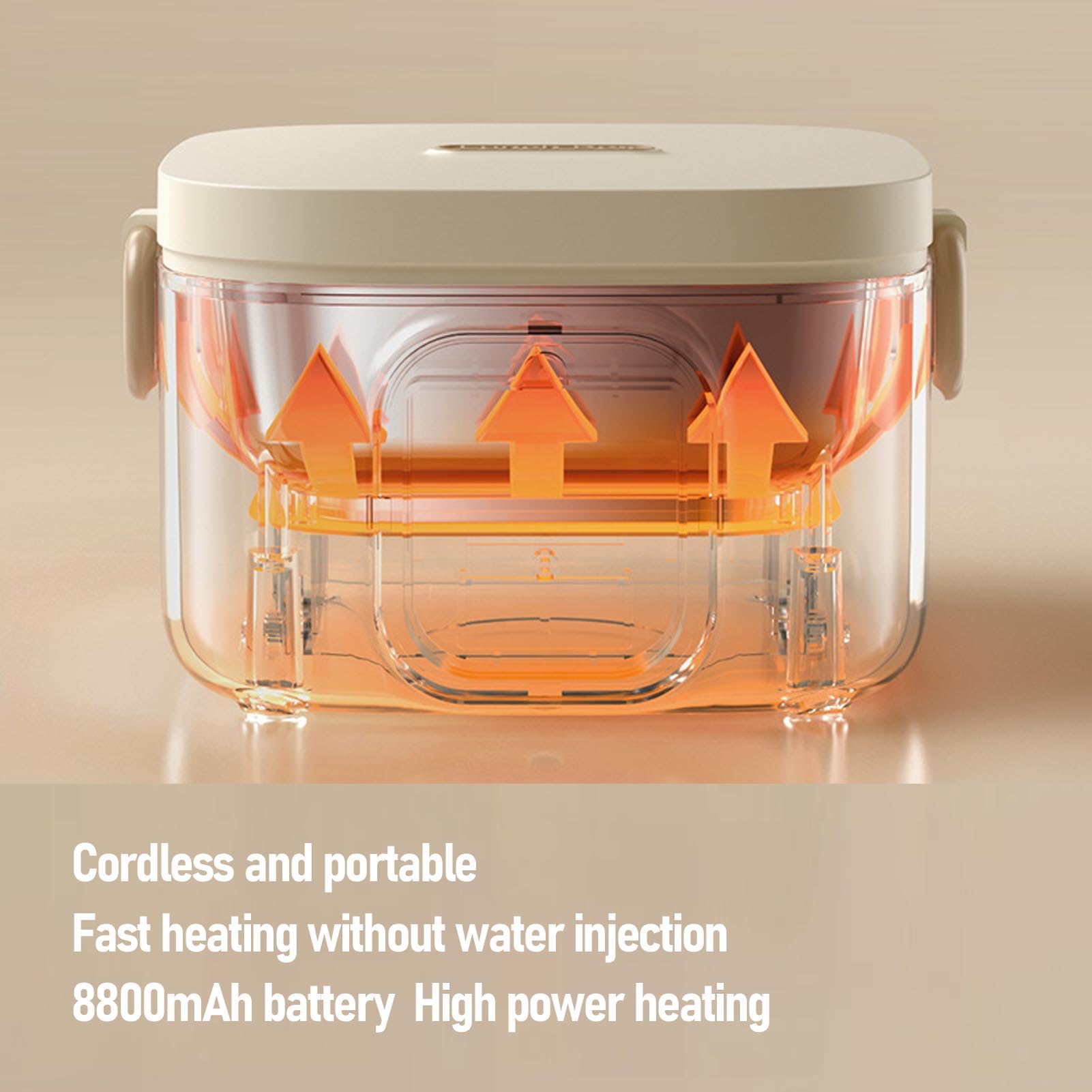 ciciglow Box da Pranzo Elettrico Calzaio Alimentare, 25w 7 Marcia Riscaldata Box da Pranzo, 500 Ml di Contenitore Alimentare Isolato a Riscaldamento Rapido Portatile