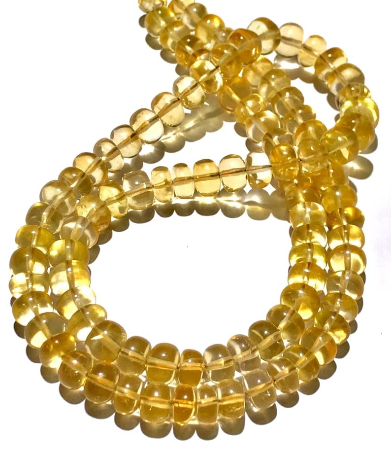 Citrine naturelle 7mm perles rondes lisses pour la création de beaux bracelets