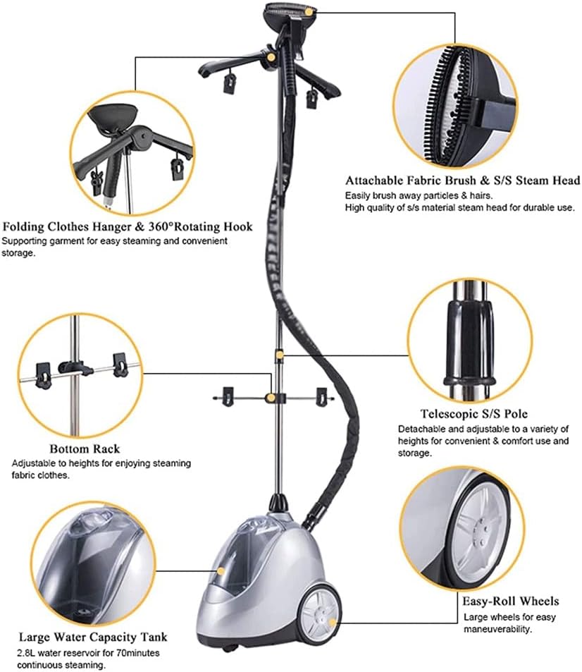1750W Vertical Garment Steamer Heavy Duty Clothes Steamer for Commercial Clothes Steam Iron 45S Quick Heating Wrinkle Removal in No Time (Color : C) (E)