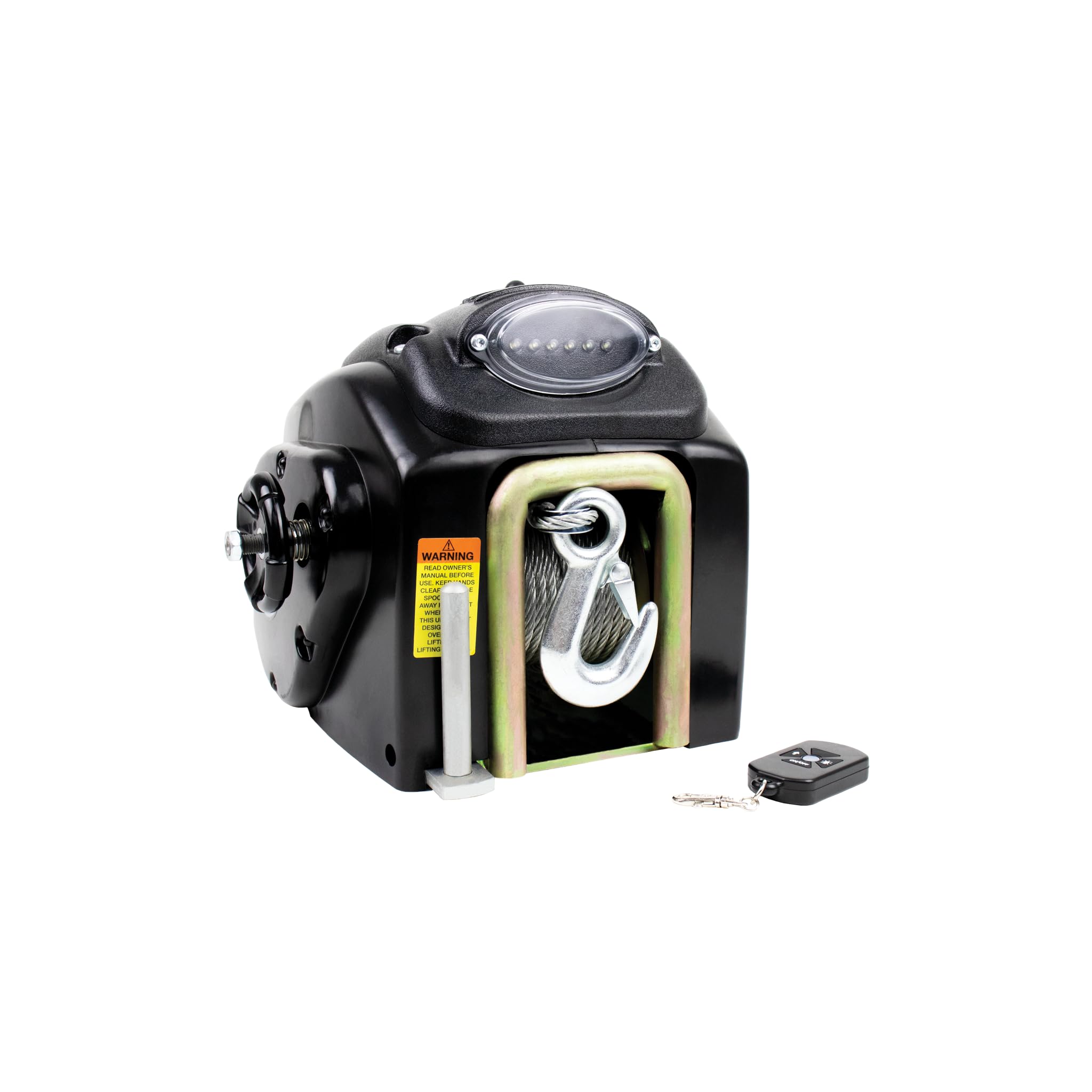 Powerwinch RC23 Electric Trailer Winch for Boat Trailers with 20' Strap, Remote Control, LED Light, 6250lb Max Boat Weight, 2400lb Vertical Lift Capacity, 20' x 2