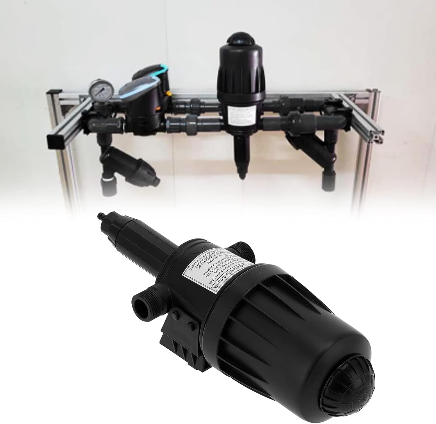 Fertilizer Injector Chemical Proportioner Dosing Pump Irrigation Equipment with Air Release Valve for Greenhouse Gardening Flowers Animal Husbandry Water Treatment ABS Material