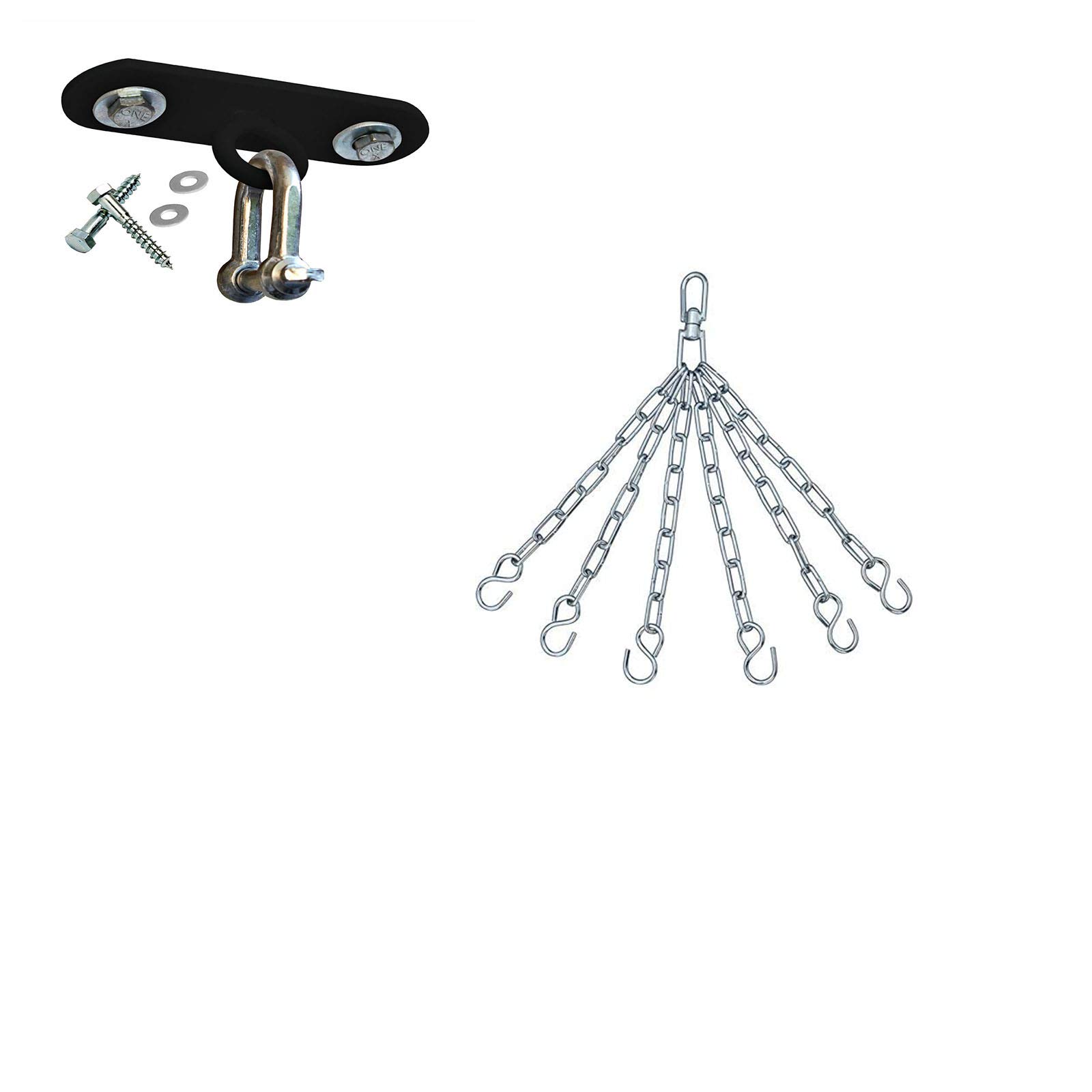 Maxx Heavy Wall Bracket Ceiling Hook Hanging Bags Chain Solid Duty 4stand 6strand Chains Single or Set (Ceiling Hook with Chain 6strand)