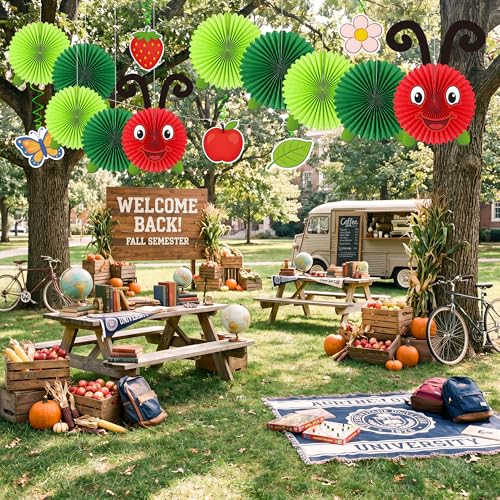 Renbuzhu 15PCS Caterpillar Birthday Decorations Paper Fan Hanging Swirls Set DIY Party Decor Classroom Supplies with Eyes Mouth Feelers Legs（Assembly Needed） by Renbuzhu - Used condition - Image 4