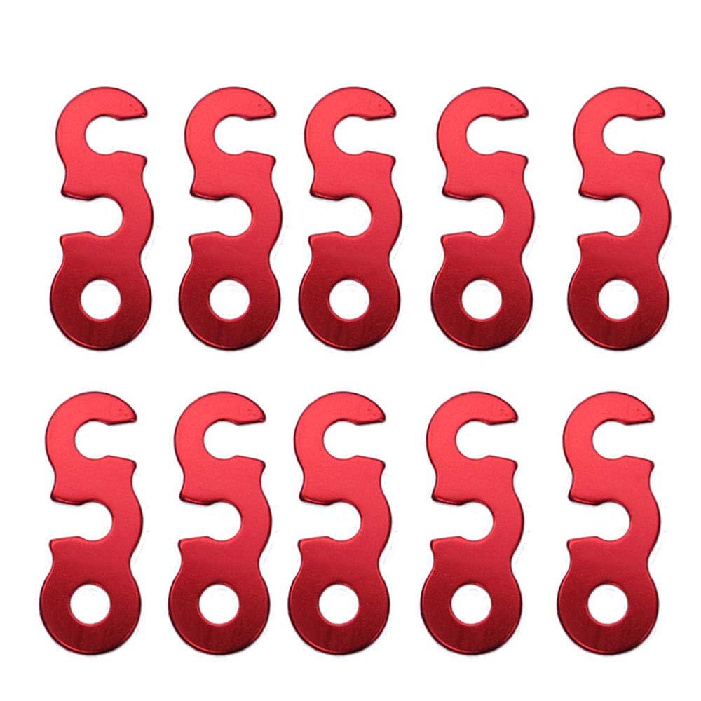 10pcs Aluminum Alloy Guyline Cord Adjuster Tent Tensioners Red Rope Adjuster for Outdoor Camping Hiking 4.3x1.2cm-image-14
