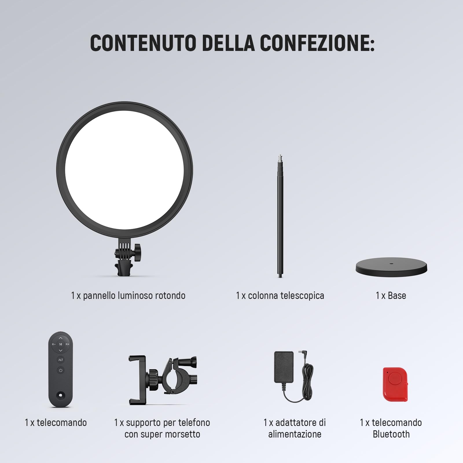 NEEWER BASICS Ring Light Grande 30cm 24W con Stand 68"/Portatelefono/Telecomando per iPhone Video Selfie Streaming Trucco Fotografia Studio, 3000K-6500K CRI98 Luce Pannello LED a Schermo Intero, BR13
