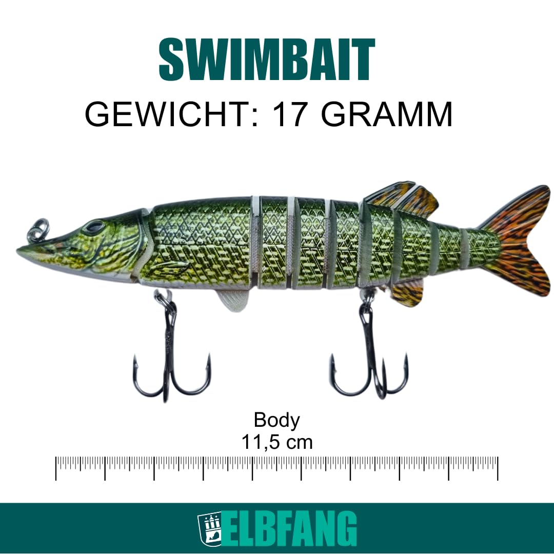 Wobbler - Juego de 5 cebos artificiales con caja de cebo | peces depredadores Angel Jerbait para pesca de lucio