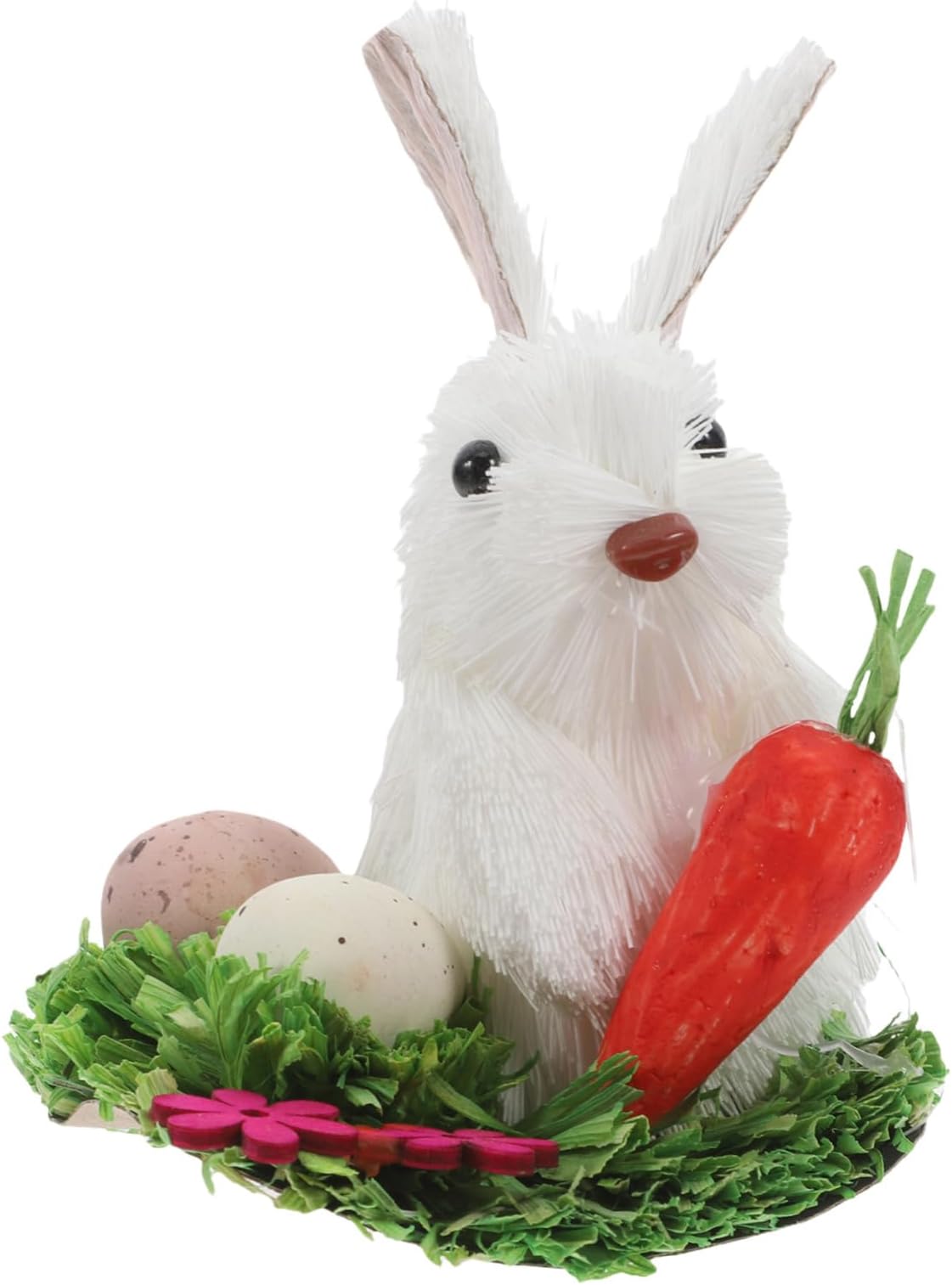 PRETYZOOM Charming Craftsmanship Straw Rabbit Easter Bunny Decorations for Tabletop Yard Lawn Home
