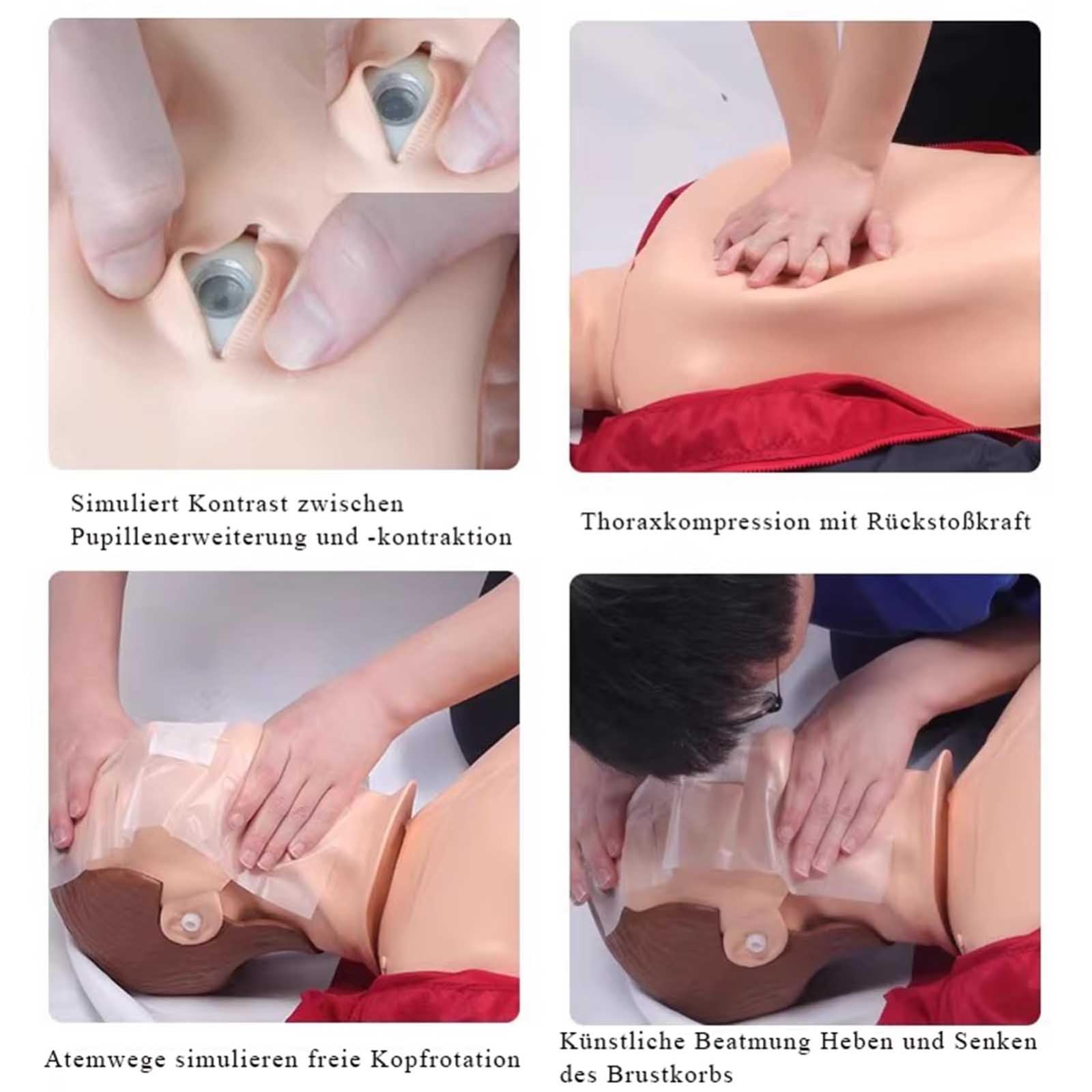 ELZEM Reanimationspuppe Erste Hilfe CPR Übungspuppe Trainingspuppe Kardiopulmonaler Wiederbelebungssimulator Für Medizinische Pädagogische Trainingshilfe