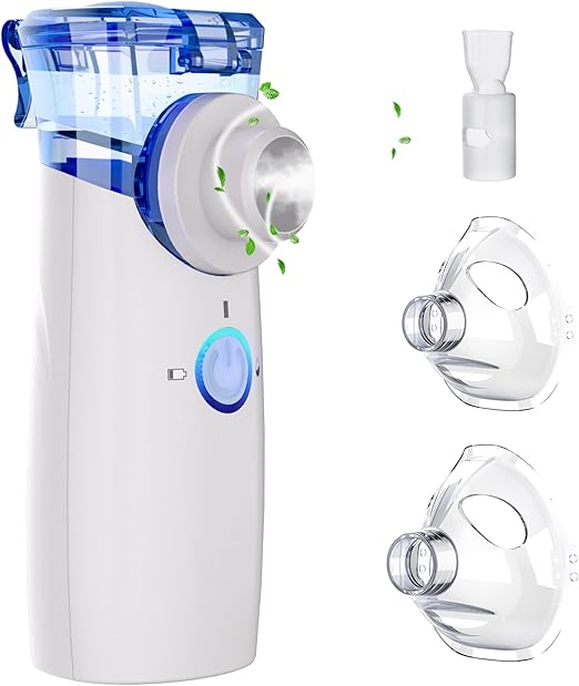 Portable Nebulizer for Adults & Kids, Rechargeable Handheld Nebulizer Machine with Adjustable Rate, Nebulizer with Fast Support for Asthma and Respiratory Problems