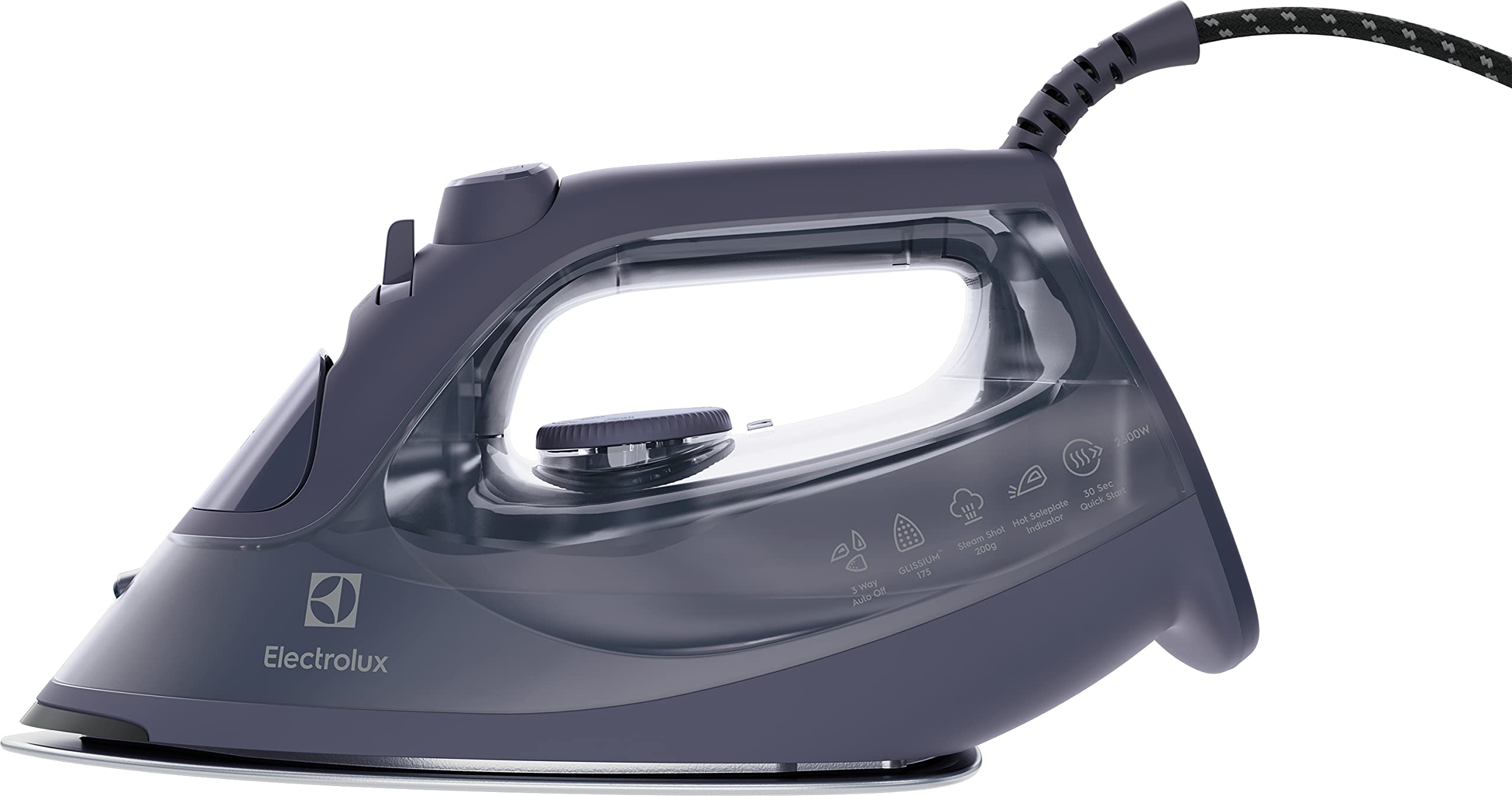 Electrolux Refine Plancha 600 modelo E6SI1-4MN, plancha de vapor con apagado automático en 3 posiciones, suela resistente a los arañazos, autolimpieza, antigoteo, cable de 2 m, 2500 W, Misty Navy