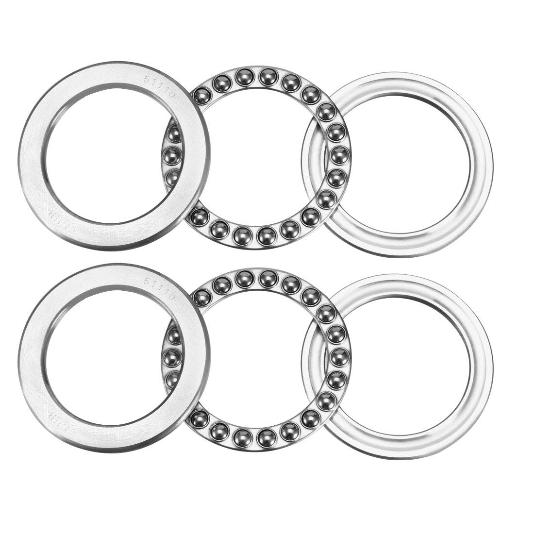 uxcell 51109 Thrust Ball Bearings 45mm x 65mm x 14mm Chrome -15