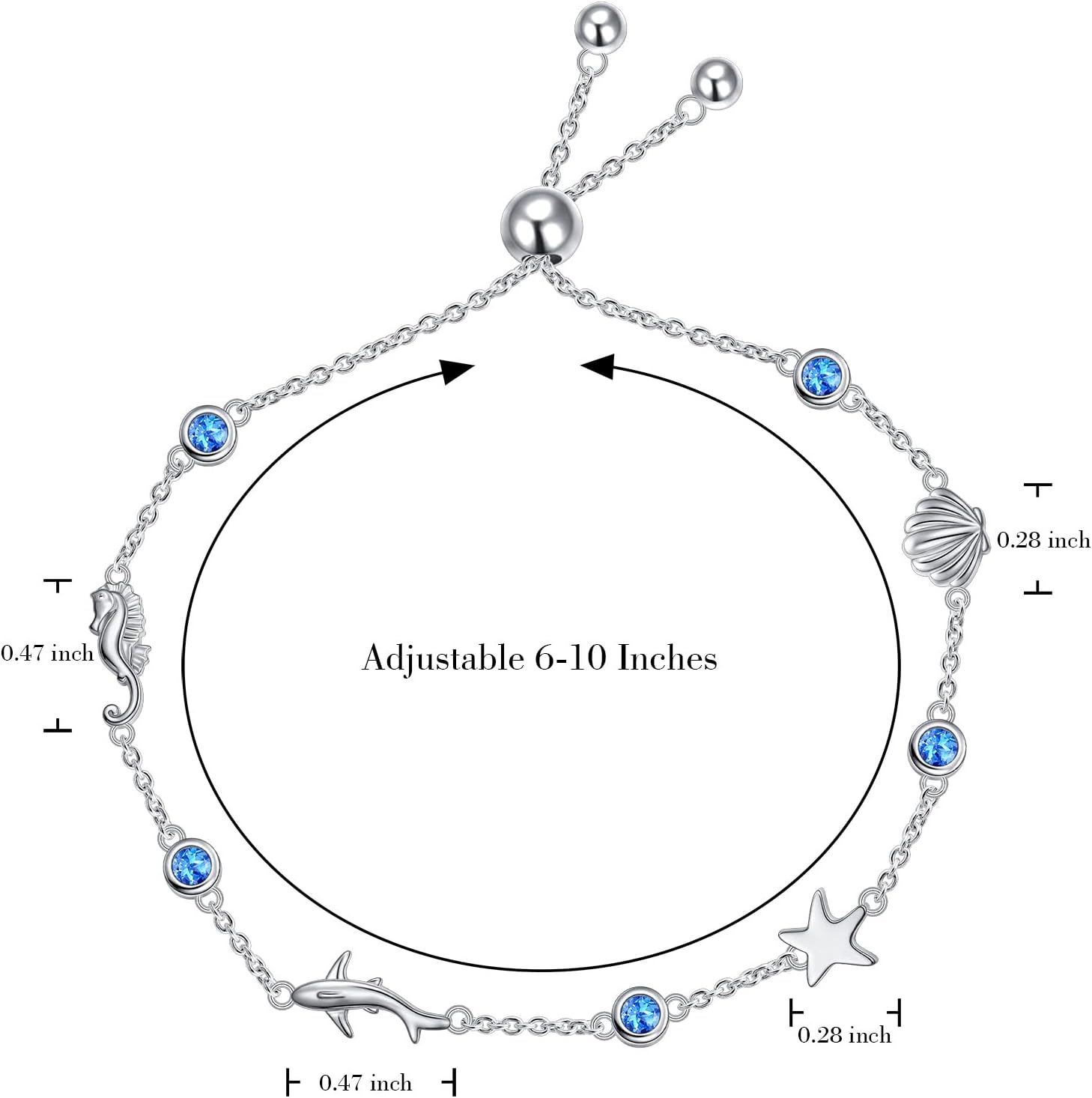 FLYOW Sterling Silver Adjustable Bracelet Graduation Gift for Mother Sister Best Friend Jewelry for Women - Image 7