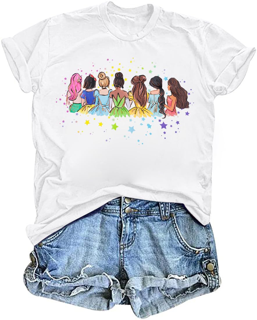 Magic Kingdom Shirts Castle T Shirts for Women Princess Castle Shirt Funny Vacation Trip Tee Casual Holiday Top