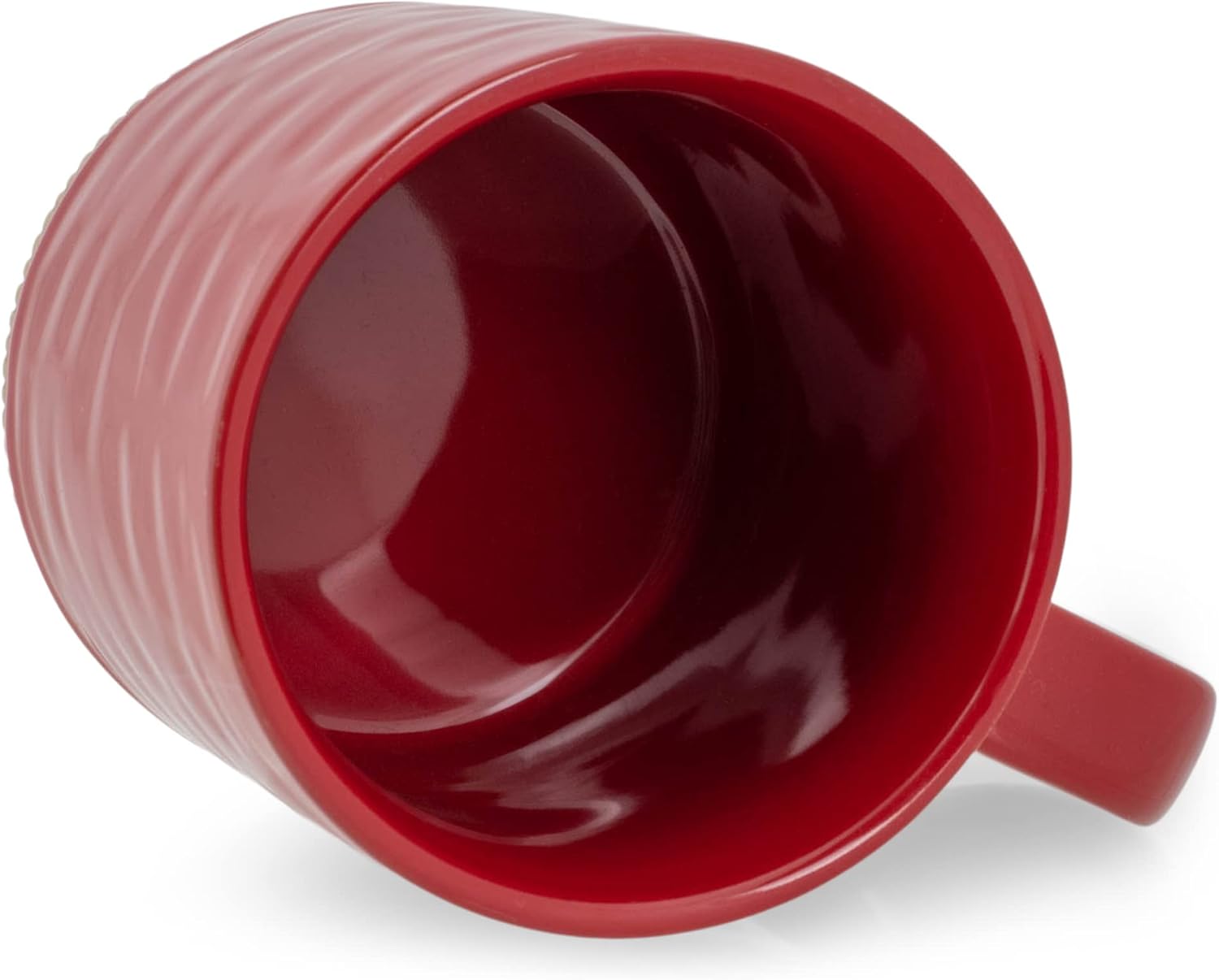 Elanze Designs High Gloss Raw Clay Bottom 15 ounce Ceramic Stoneware Coffee Mugs Set of 4, Red…