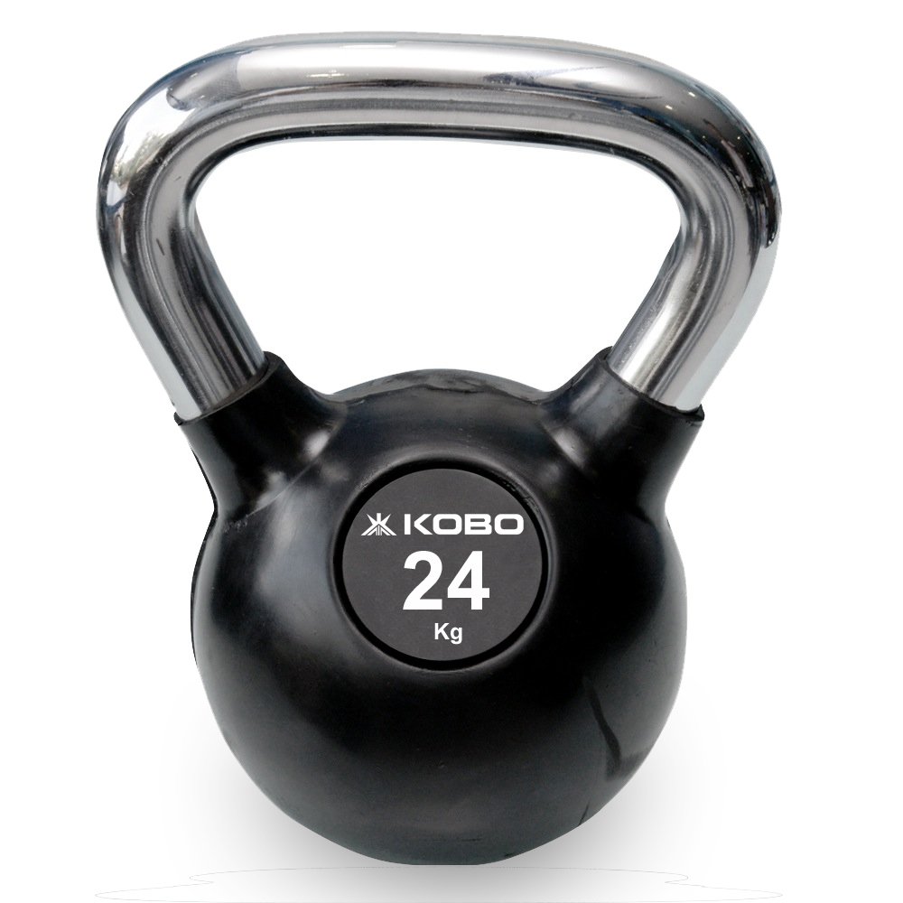 Kobo Kettlebell Cast Iron Rubber Coated with Chrome Handle (Imported)