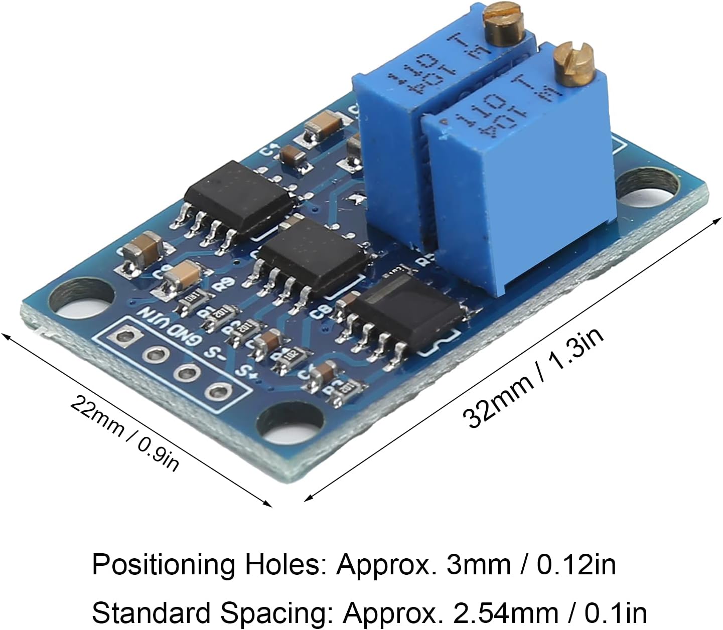 AD620 Voltage and Instrumentation Amplifier Module for Sensor Applications That Magnifies Low Level Microvolt and Millivolt Signals with and Adjustable Zero Point
