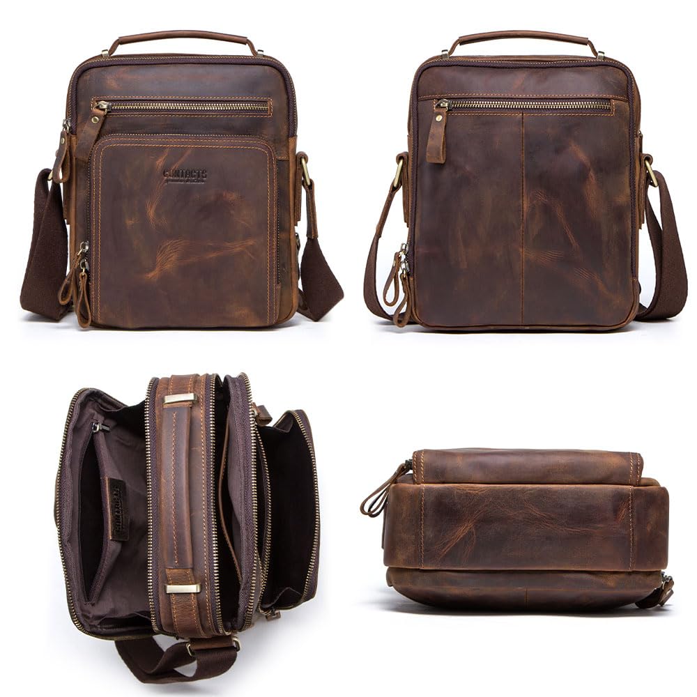 Contacts Bolso bandolera de cuero de vaca para hombre iPad Mini Tote, Talla única