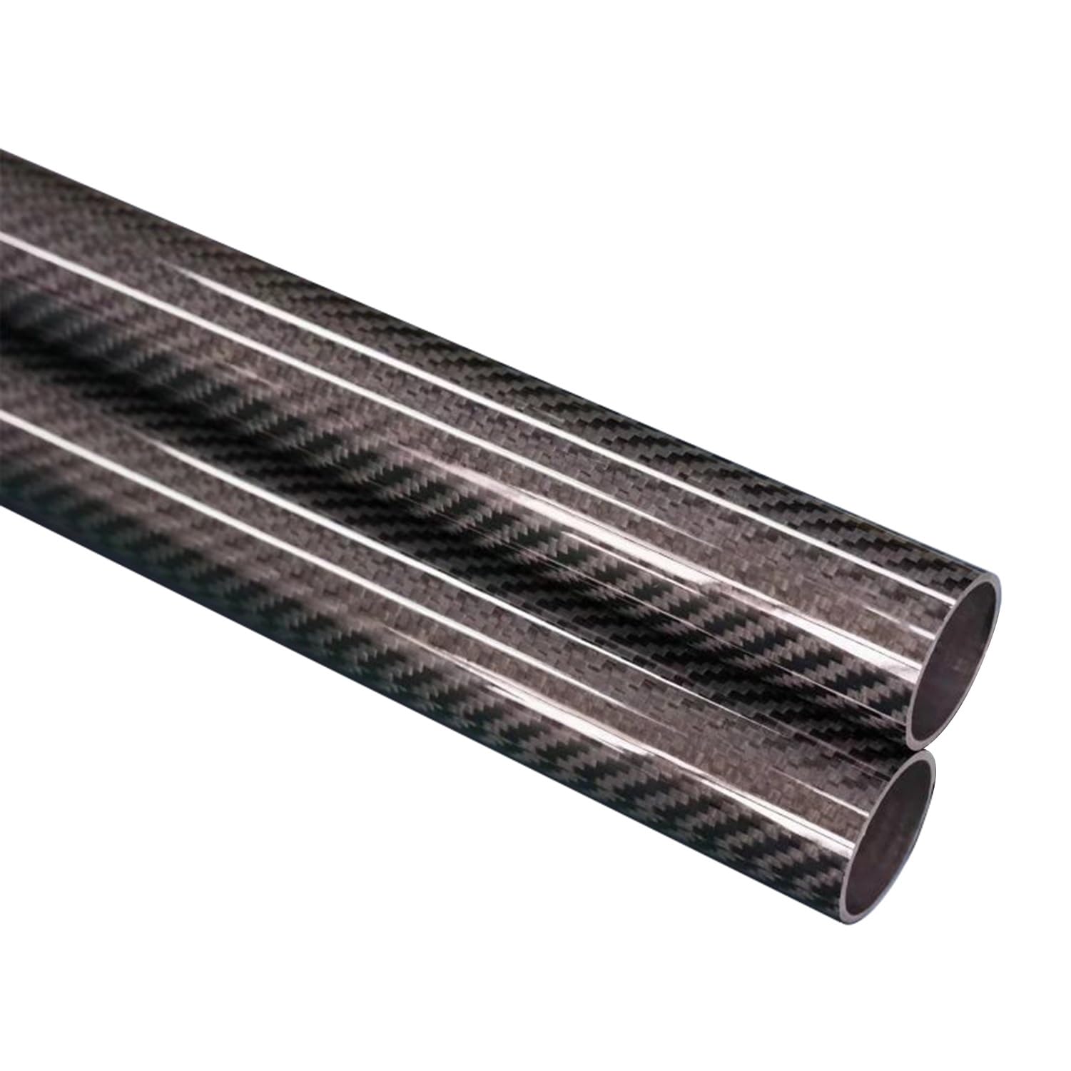 Tubo de fibra de carbono, Tubos de fibra carbono 3K, negros, 7-45 mm x 1000, paquete 2 o 3 for drones, robótica industrial(Black-2pcs,16x12x1000mm)