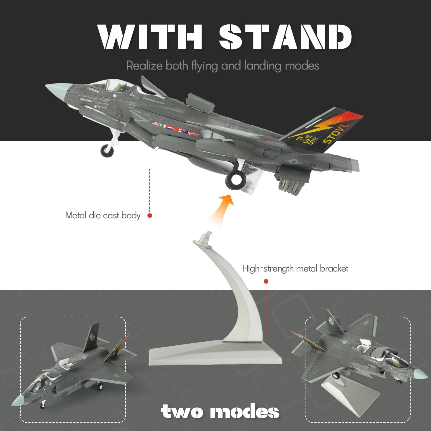Amazon.com: SEBUNAS 1/72 Scale F-35B Lightning II Fighter Jet
