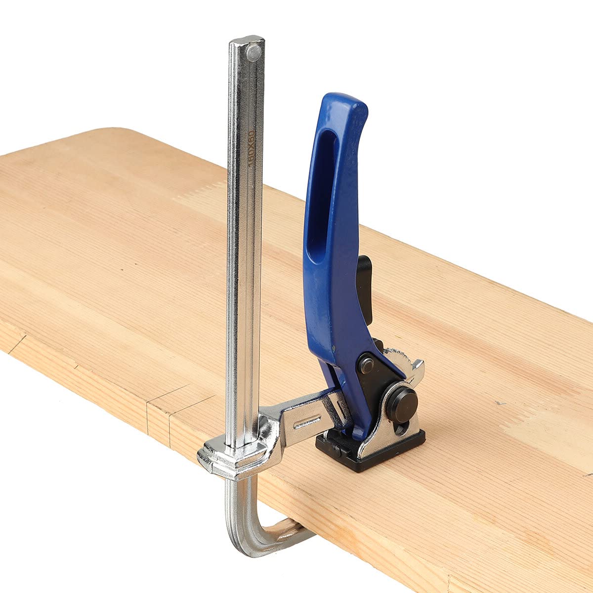 Morsetto A Cricchetto Carpenter F Per MFT E Guide - Rosso E Argento - Serraggio Rapido Per Pannelli E Legno - Fai Da Te