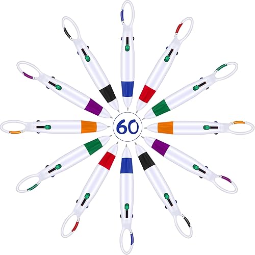 Miniatura 4 de Bolígrafos retráctiles con clip de hebilla 4 en 1, bolígrafos de tinta multicolor para enfermeras con llavero para suministros de oficina, regalos