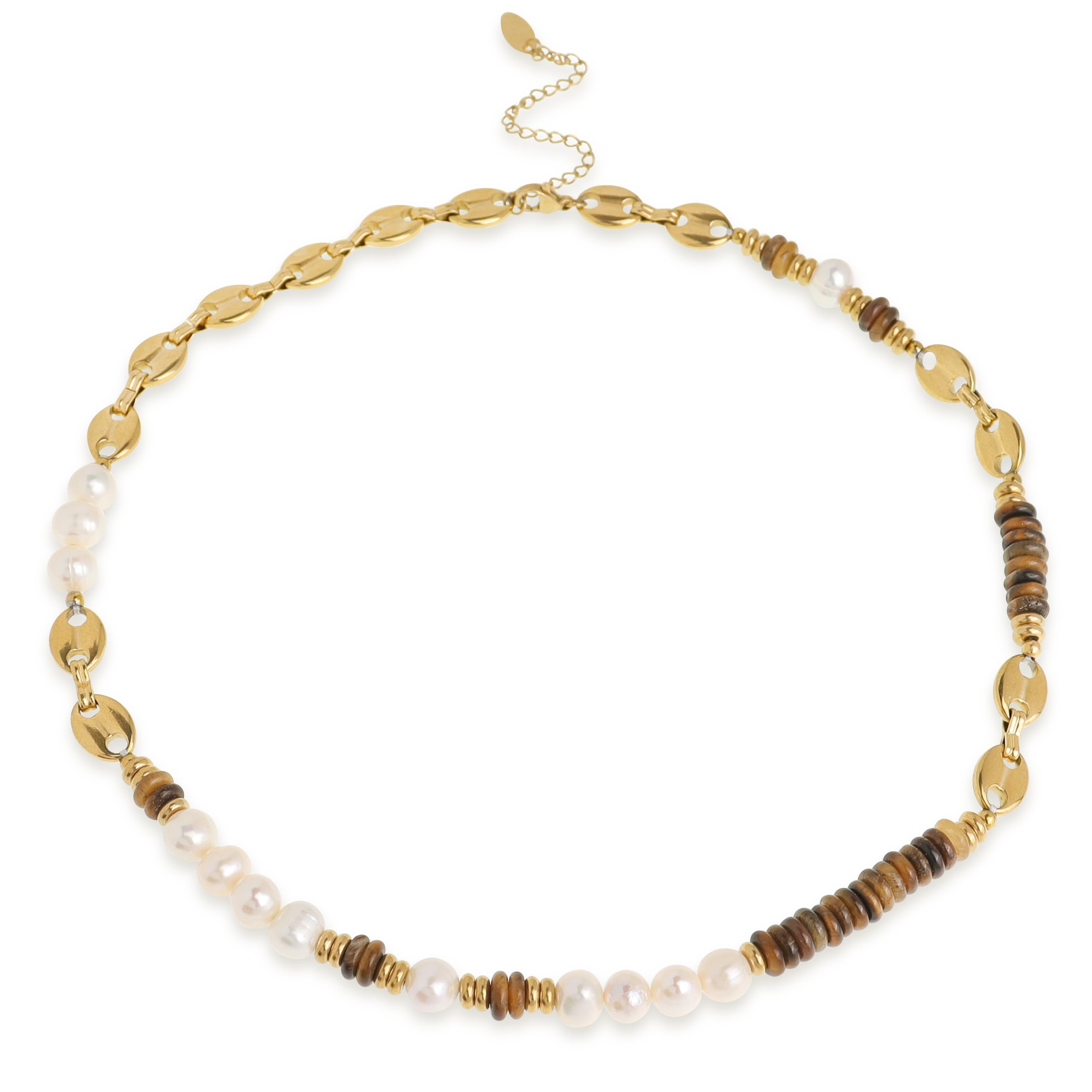 Cuenta de Perla de Piedra Preciosa de Ojo de Tigre para Mujer, Regalo de joyería de Fiesta de declaración Boho