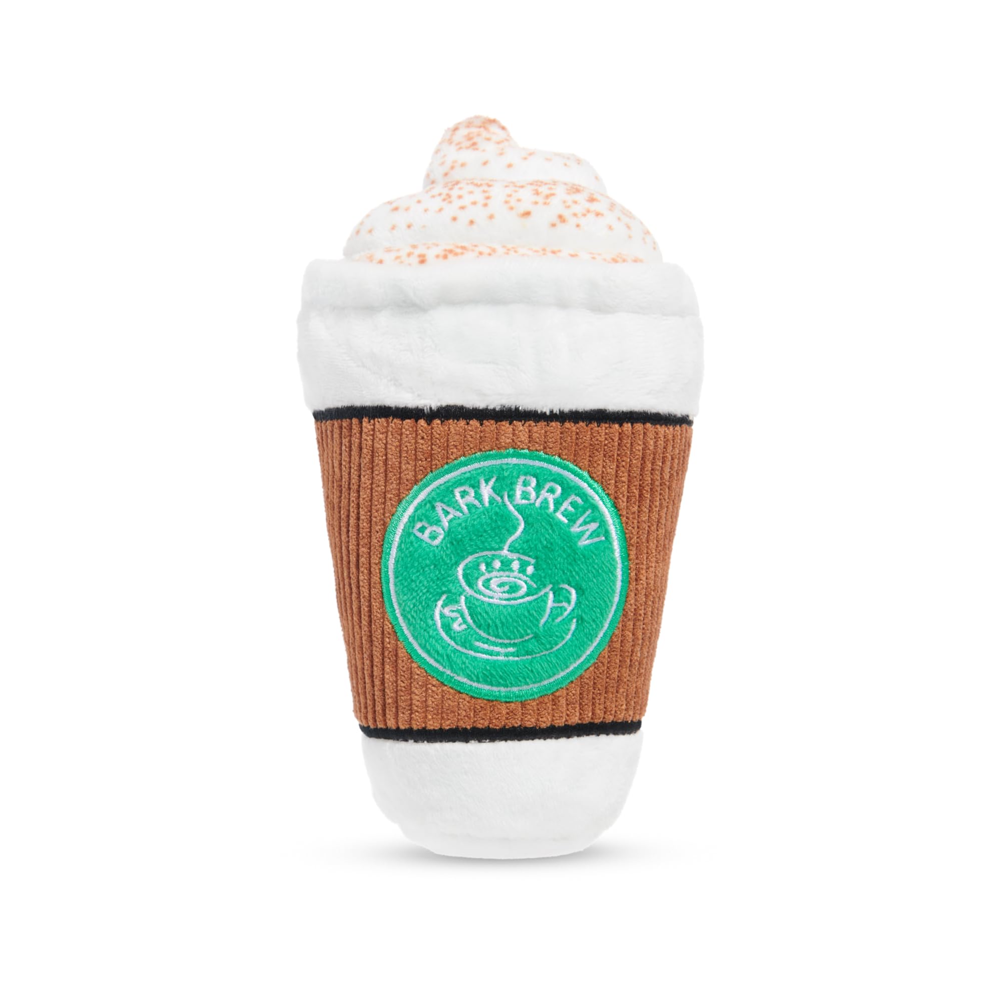 BARK Dog Toy Cup of BARK Roast Squeaky Toy For Dogs Plush Cappuccino Coffee Cup