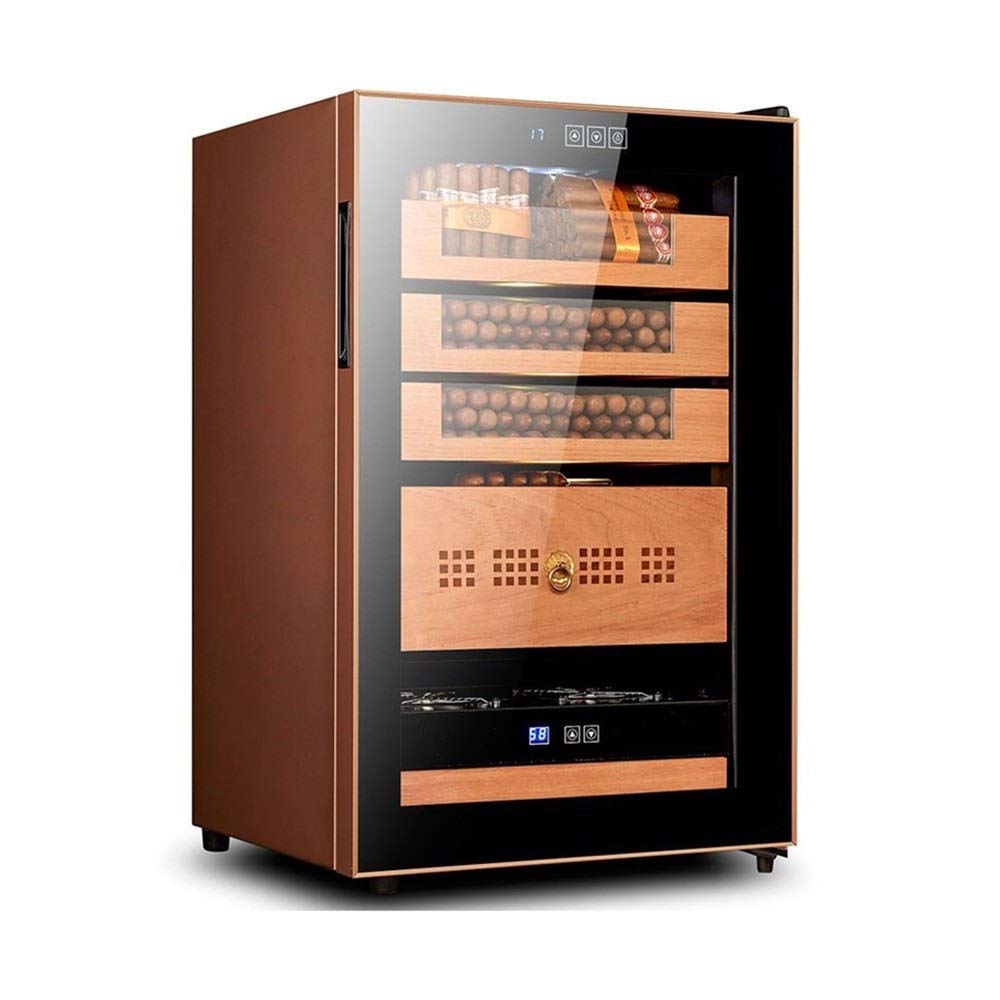 Humidor Cooling and Heating Temperature Control System, Electric Cooler with Digital Hygrometer, Made with Spanish Cedar Wood, Gift for Men LCD Digital Display and Touchpad Controls